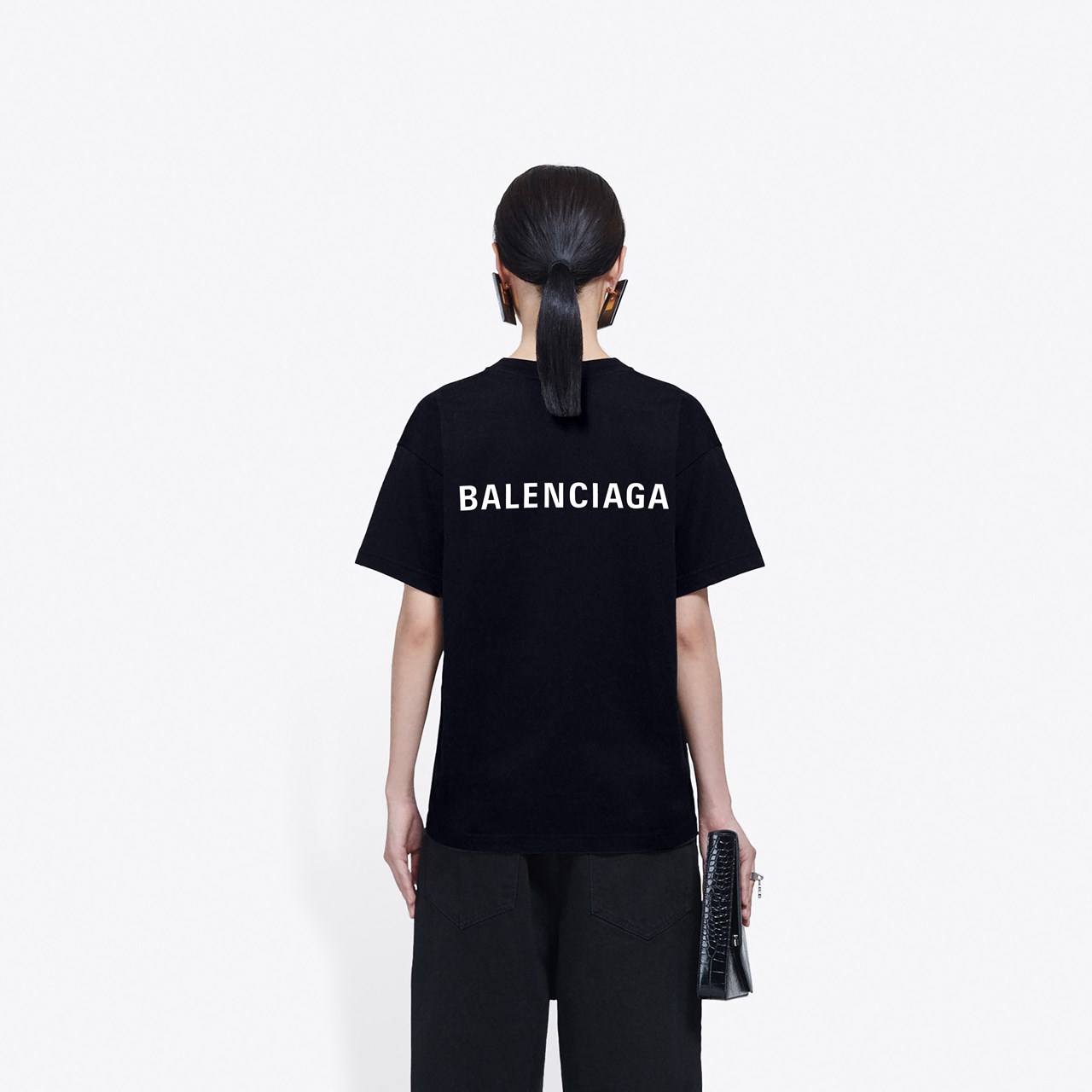 BALENCIAGA Tシャツ LARGEFIT バレンシアガ ラージフィットTシャツ 2020SS レディース ブラック ホワイト