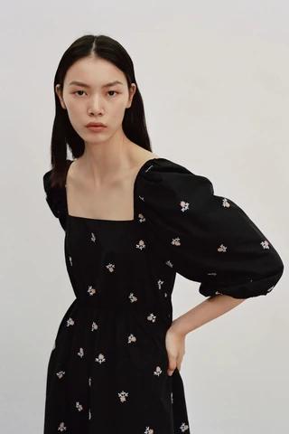 ZARA エンブロイダリー ワンピース ザラ レディース ブラック 0881801