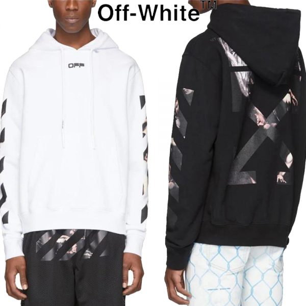 54%OFF Off-White ARROWS OVER HOODIE エアポートテーププル オーバー オフホワイト パーカー メンズ ブラック ホワイト