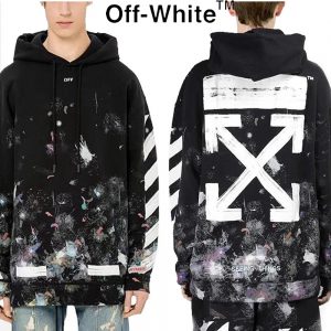 70%OFF Off-White GALAXY BRUSH HOODLE オフホワイト パーカーブラック OW-W181803