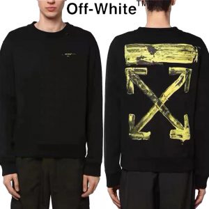 Off-White 17FW エアポートテーププル オーバー パーカー オフホワイト メンズ レディース ブラック