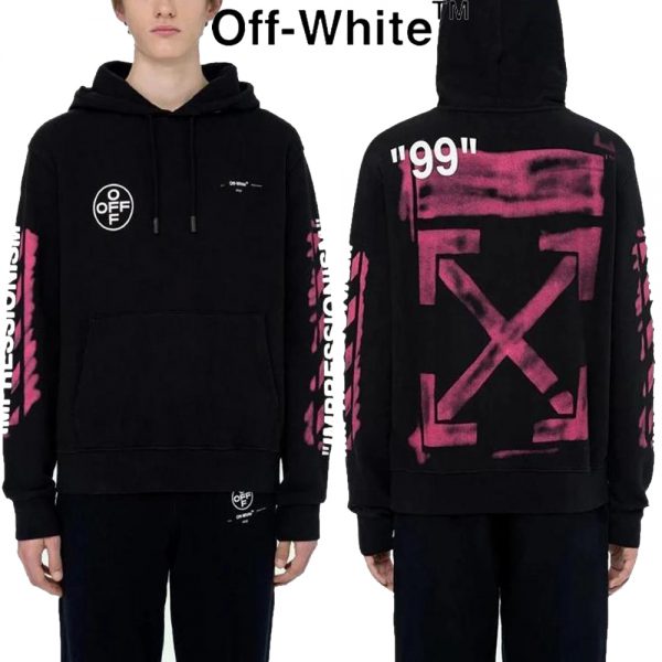 66%OFF Off-White 19SS DIAG STENCIL SLIM HOODIE オフホワイト パーカー ブラック ホワイト