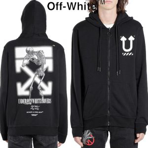 Off-White x Undercover Skeleton RVRS Zipped Hoodie オフホワイト パーカー メンズ ブラック