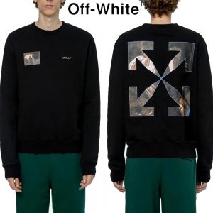 Off-white C/O VIRGIL ABLOH OW 20FW オフホワイト 秋冬用 厚手 おしゃれ　油絵 パーカー メンズウーメンズ 長袖 ブラック