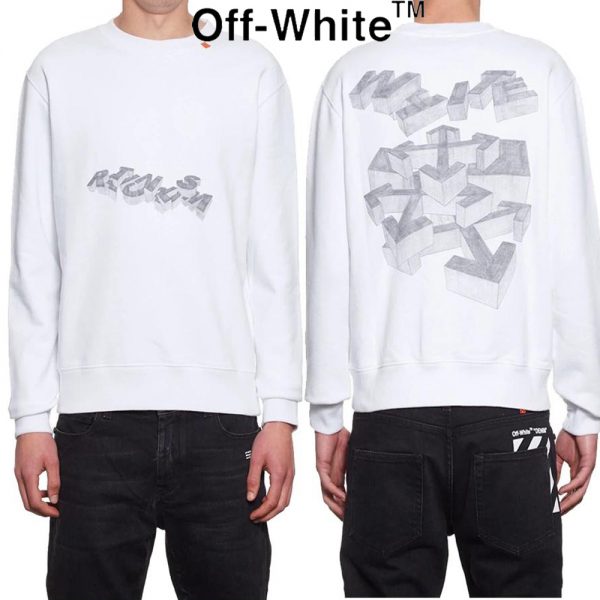 Off-White C/O VIRGIL ABLOH 3D オフホワイト スリムフィット 长袖Tシャツ メンズ ホワイト