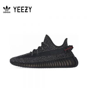 ADIDAS-ORIGINALS-YEEZY-BOOST-350-V2-BIACK-アディダス-靴-イージー-スニーカー-スポーツ-簡約-人気-男女兼用-ブラック-FU9007-1