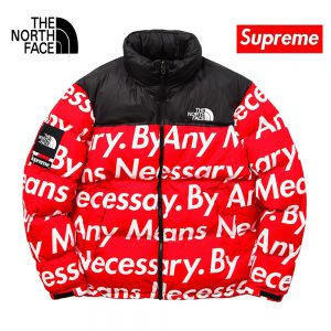 SUPREME×THE-NORTH-FACE-シュプリーム-ダウンジャケット-ストリート-ロゴ-男女兼用-ブラック-レッド-2