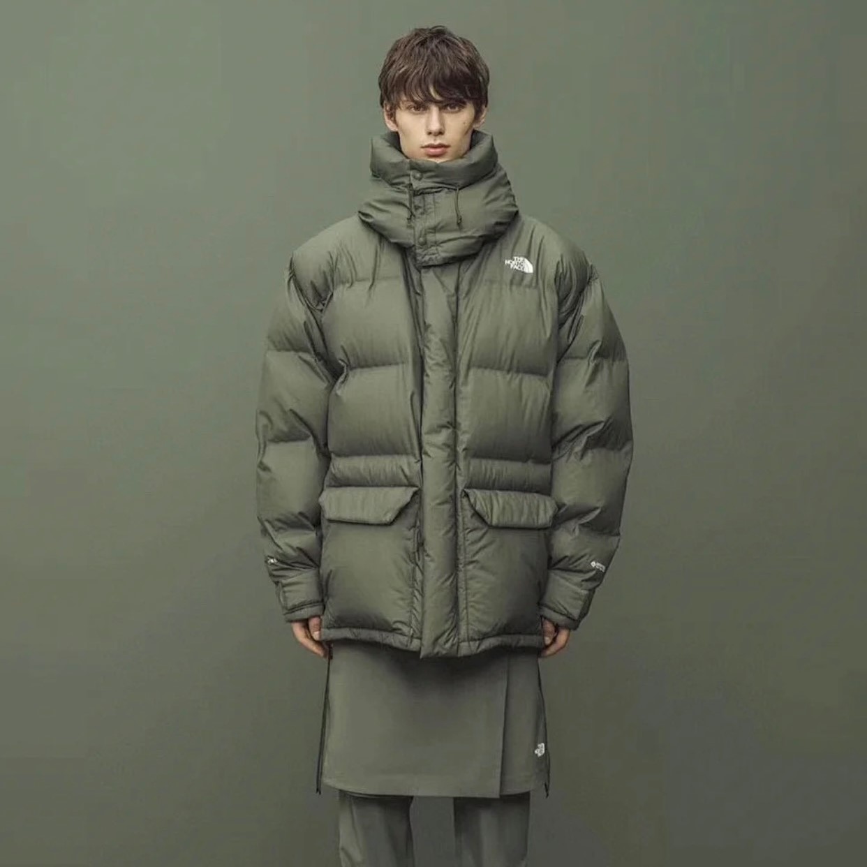 THE NORTH FACE × HYKE ザノースフェイス ダウンジャケット スポーツ ゆったり 男女兼用 ブラック グリーン – Simpl  White