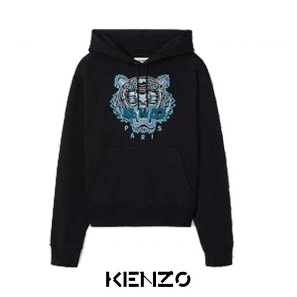 在庫一掃セール 70%OFF Kenzo ケンゾー 刺繍 アイコニック タイガー 新作フード付パーカー ストリート 長袖