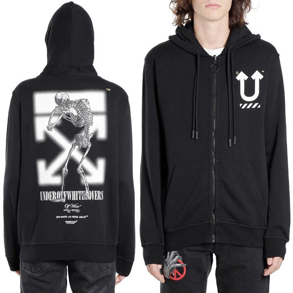 Off-White x Undercover Skeleton RVRS Zipped Hoodie オフホワイト