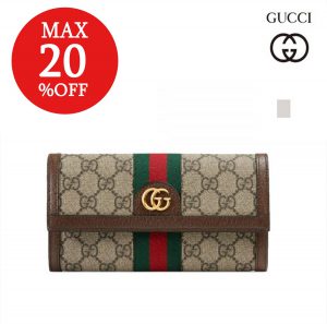 GUCCI Ophidia GG グッチ 〔オフィディア〕GG 財布 コンチネンタルウォレット 男女兼用 ベージュ エボニー 523153 96IWG 8745