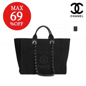 CHANEL 20SS シャネル ショッピングバッグ ドーヴィル 真珠 トート レディース ブラック