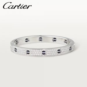 CARTIER LOVE BRACELET DIAMOND-PAVED CERAMIC LOVE カルティエ ブレスレット パヴェダイヤモンド セラミック レディース ホワイトゴールド N6032417