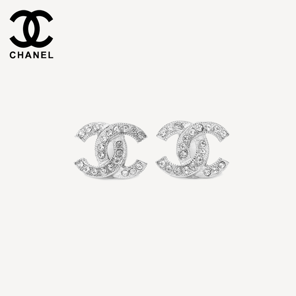 CHANEL シャネル ピアス ラインストーン イヤリング レディース シルバー A88429S – Simpl White