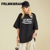 FRLMK-BRAND-Tシャツ-半袖-ブランドロゴ-ストリート-スポーツ-クルーネック-オーバーサイズ-ヒップホップスタイル-男女兼用-ブラック-ホワイト-イエロー-ブルー-グリーン-