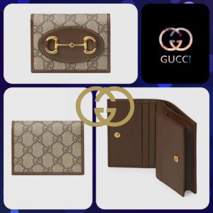 GUCCI グッチ 〔グッチ ホースビット 1955〕 財布 カードケース ウォレット コイン＆紙幣入れ付き レディース ベージュ エボニー 621887 92TCG 8563