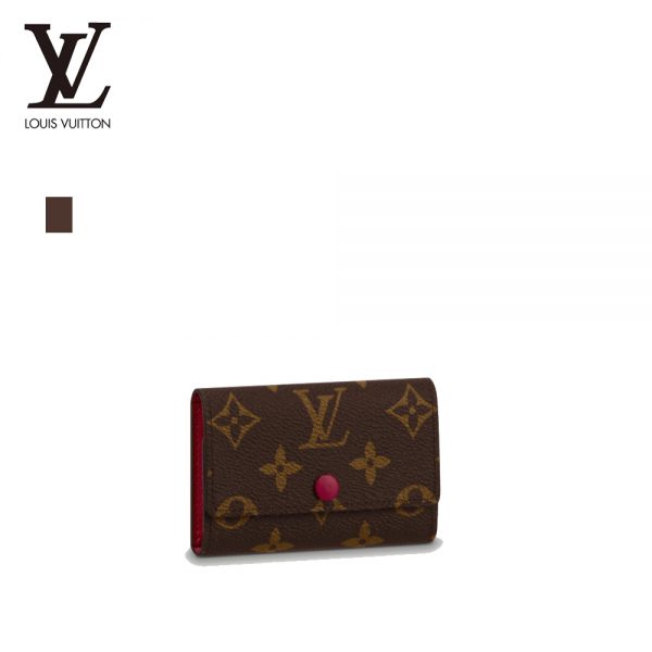 LOUIS-VUITTON-ルイヴィトン-ミュルティクレ-6-財布-クラシカル-メンズ-ブラウン-フューシャ-M60701-1