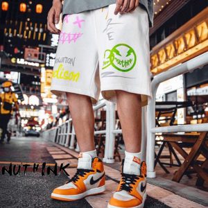 NUTHINK-パンツ-半ズボン-オーバーサイズ-ヒップホップスタイル-メンズ-ブラック-ホワイト-グレー-パープル