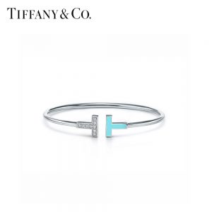 TIFFANY ティファニー ブレスレット ダイヤモンド ターコイズ ワイヤー 18K ホワイトゴールドレディース ホワイトゴールド GRP11110