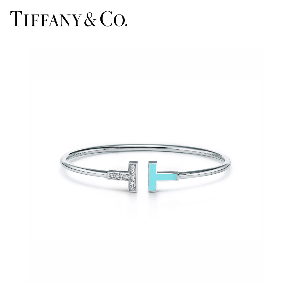 TIFFANYCo. ティファニー TIFFANY ブレスレット ホワイトゴールド 18K Tモチーフ ワイヤー 