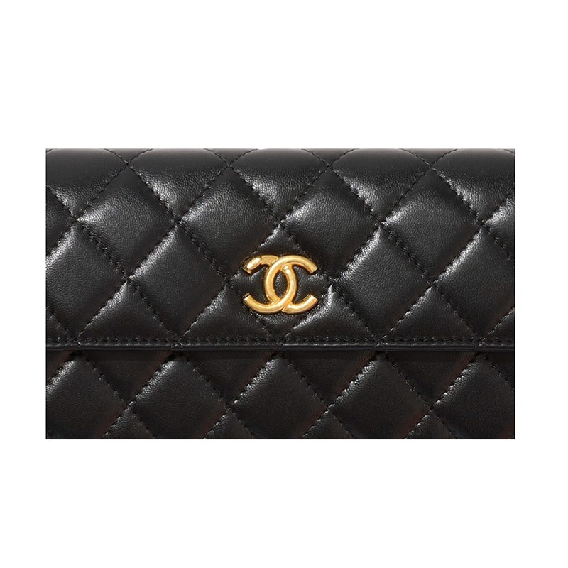 CHANEL シャネル フラップ 長財布 CCロゴ ウォレット AP2556 B07244 ...