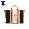 CHANEL 20SS ドーヴィル トート シャネル ショッピングバッグ レディース バッグ ベージュ ブラック アイボリー A66941 B01940 N5447