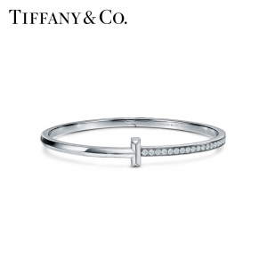 Tiffany ティファニー T T ワン ナロー ダイヤモンド ヒンジ バングル 18K ホワイトゴールド 68315840