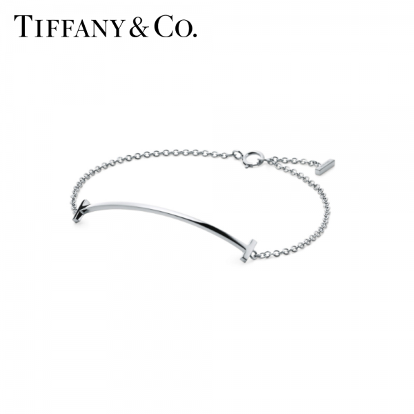 Tiffany ティファニー T スマイル ブレスレット ホワイトゴールドにダイヤモンド GRP09051