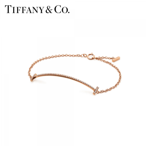 Tiffany ティファニー T スマイル ブレスレット ローズゴールドにダイヤモンド GRP09052