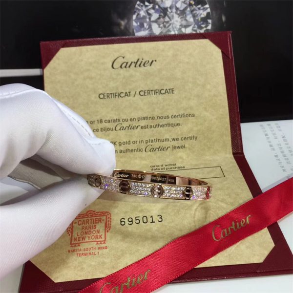 CARTIER カルティエ LOVE ブレスレット パヴェダイヤモンド ピンクゴールド N6036917