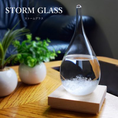 ストームグラス テンポドロップ ガラス天気予報ボトル ストーム瓶 Tempo Drop Large 気象予報 結晶観察器 しずく型 水滴状 インテリア 雑貨 置物 オブジェ 飾り