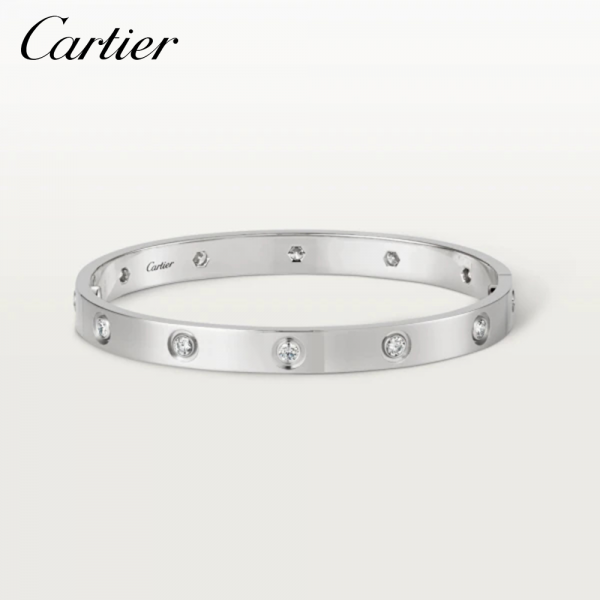 CARTIER カルティエ LOVE ブレスレット ダイヤモンド10個 ホワイトゴールド B6040717