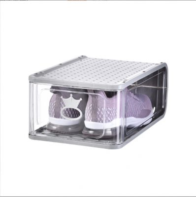 鞋盒 6件套 鞋盒 透明鞋架 透明收纳盒 鞋盒 鞋柜 可连接 架 鞋盒 侧开 可叠放带折叠门