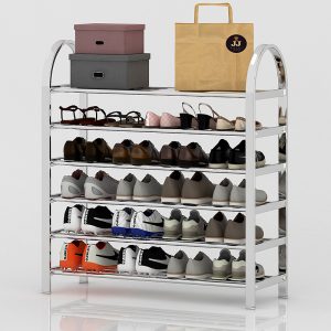 ステンレス製の靴ラックシンプルな多層収納小さな靴キャビネットホーム大容量の寮屋内