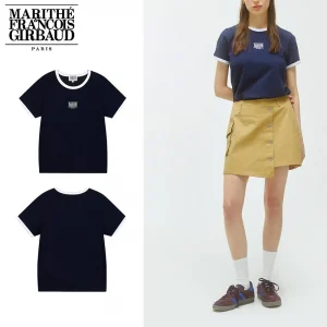 Marithe + Francois Girbaud マリテフランソワジルボー Tシャツ W CLASSIC LOGO RINGER TEE 24SS春夏 レディース navy (2)