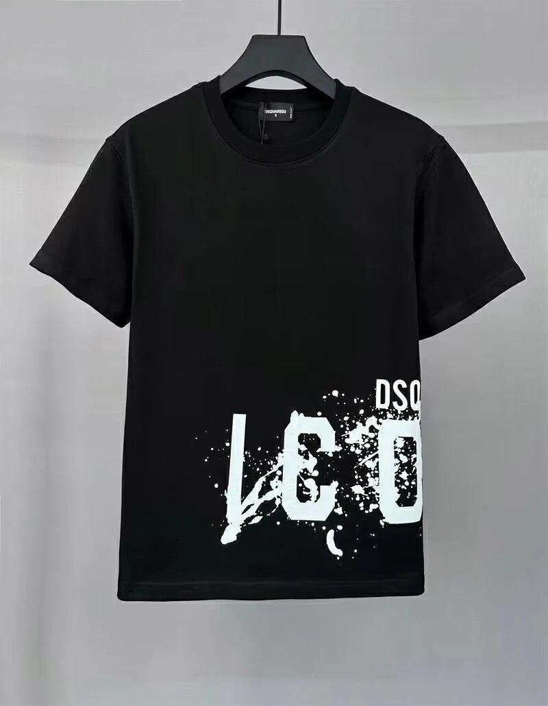 【ディースクエアード】Dsquared2 ダブルD2ロゴ 半袖Tシャツ 黒×白 ディースクエアードDsquared2 ダブルD2ロゴ 半袖Tシャツ 黒×白