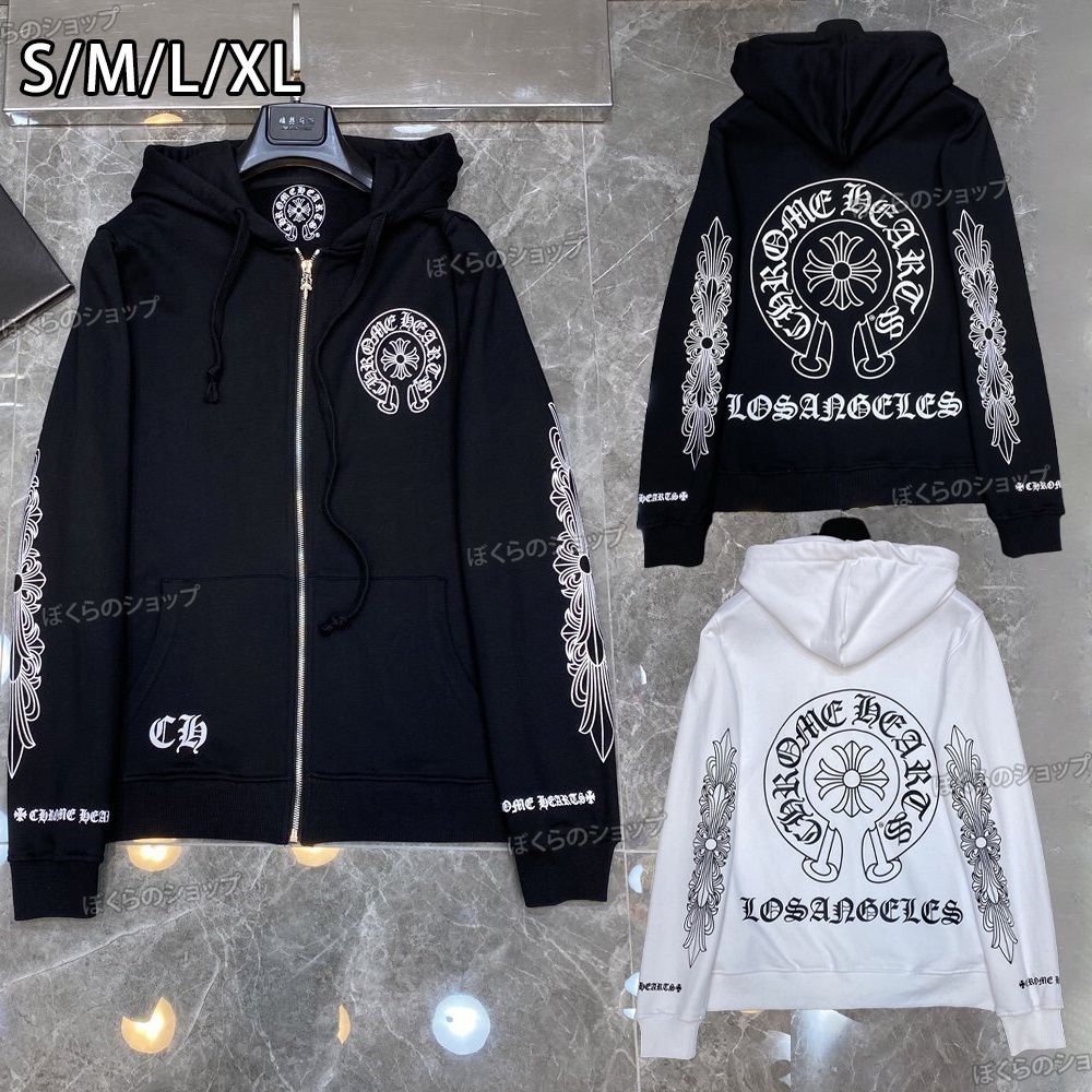 CHROME HEARTS クロムハーツ SWTSHRT HD ZIP 裏地サーマルジップパーカー ブラック CHROME HEARTS クロムハーツ SWTSHRT HD LTD パリ限定 ホースシュー