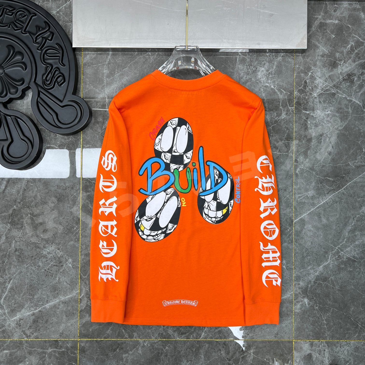 【入手困難】 CHROME HEART クロムハーツ 長袖 Tシャツ ロンT 黒 CHROME HEARTS ブラック長袖Tシャツ CHROME HEARTSクロム